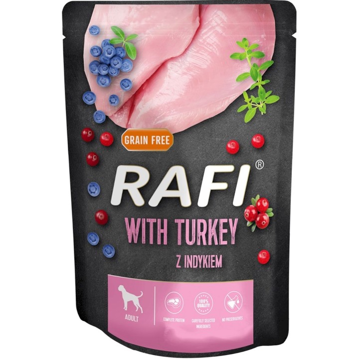 DOLINA NOTECI RAFI - Cibo umido per cani - tacchino mirtillo mirtillo rosso 300 g