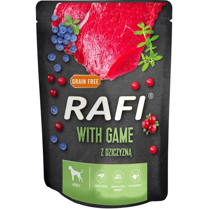 DOLINA NOTECI RAFI Cibo umido per cani cervo mirtillo mirtillo rosso 300 g