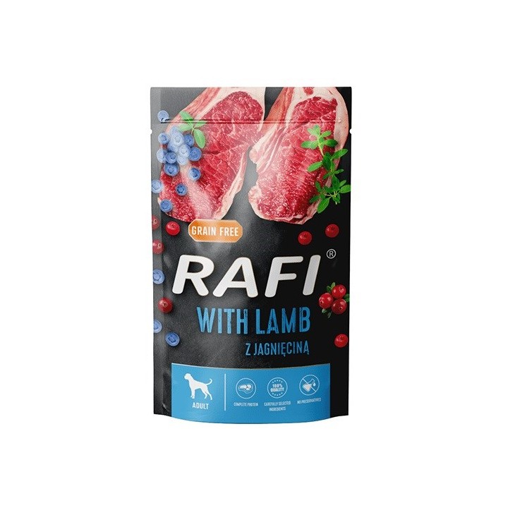 DOLINA NOTECI Rafi Agnello mirtillo mirtillo rosso - cibo umido per cani - 500g