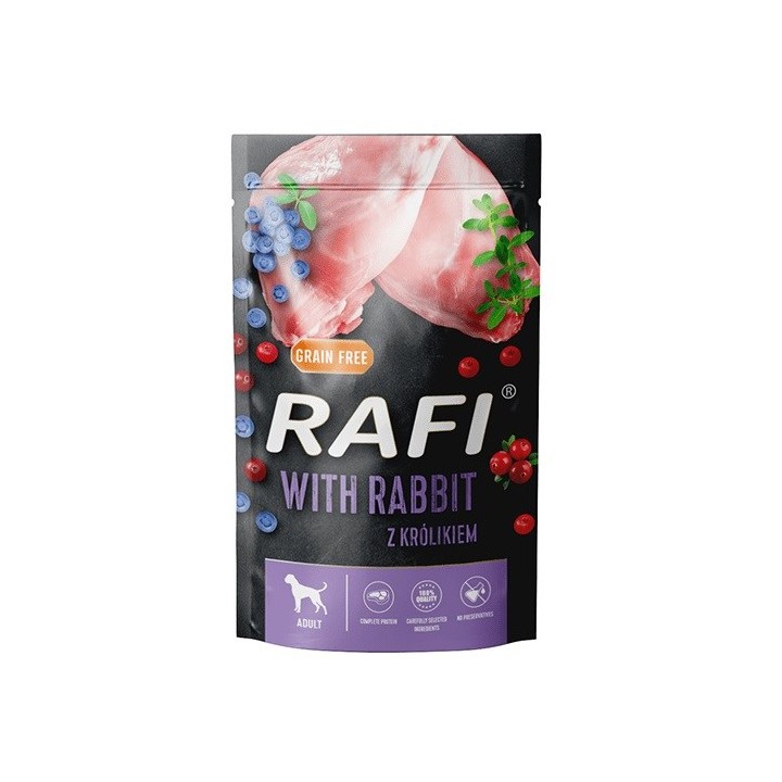 DOLINA NOTECI Rafi Coniglio mirtillo mirtillo rosso - cibo umido per cani - 500g