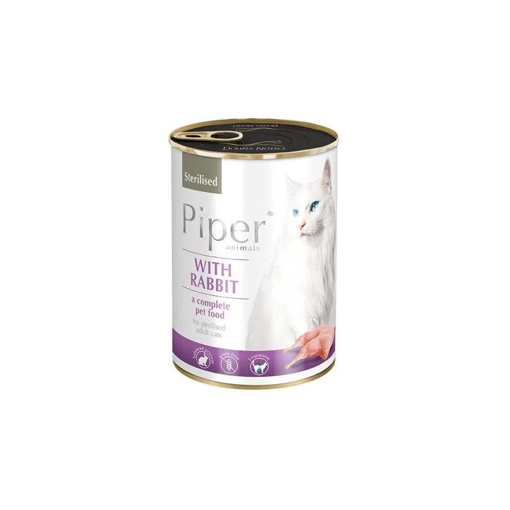 Dolina Noteci Piper Animals Sterilizzato con Coniglio - Cibo Umido per Gatti - 400g