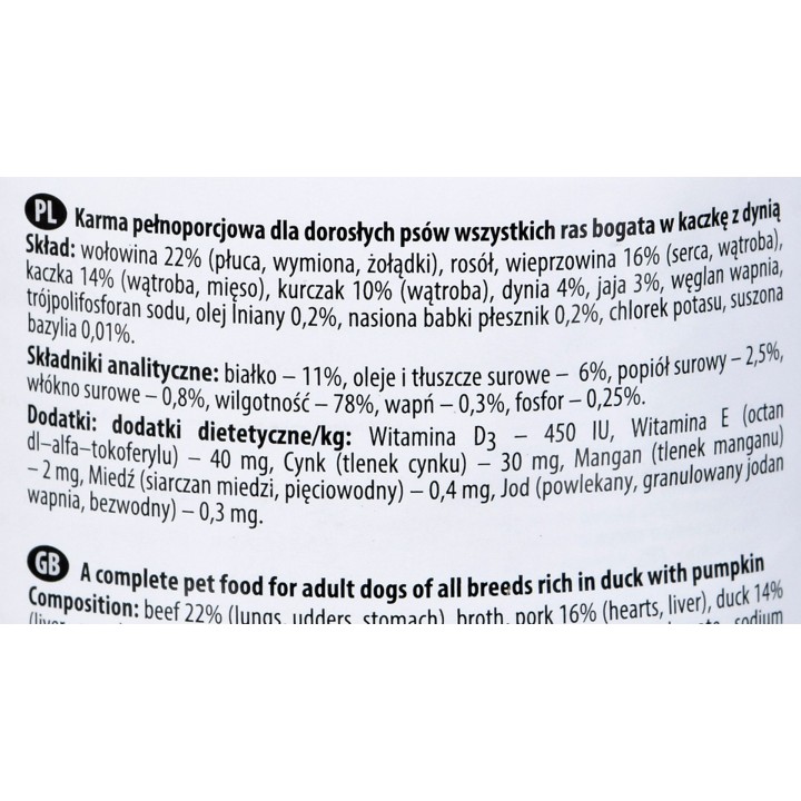 Dolina Noteci Premium Ricco di anatra e zucca 400 g