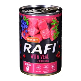 Dolina Noteci Rafi Junior con vitello mirtillo rosso e mirtillo - cibo umido per cani 400 g