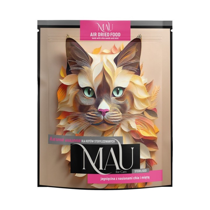 MAU Air dried Sterilised agnello con semi di chia e menta - cibo secco per gatti - 700g