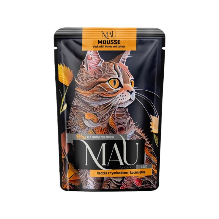 MAU Mousse anatra con timo e erba gatta - cibo umido per gatti - 85g
