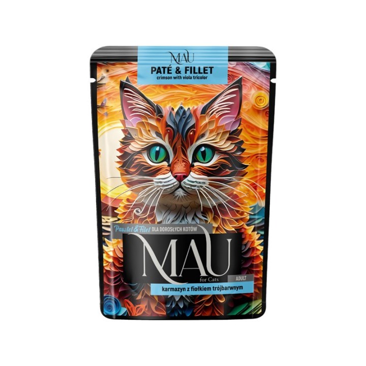 MAU Pate and Fillet Crimson con viola del pensiero - cibo umido per gatti - 85g