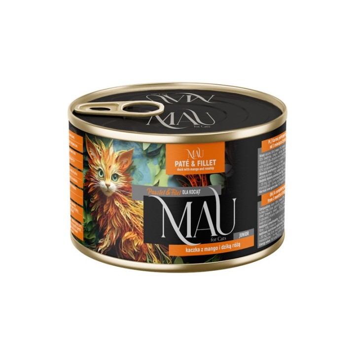 MAU Patè e filetto Junior anatra con mango e cinorrodo - cibo umido per gatti - 185g