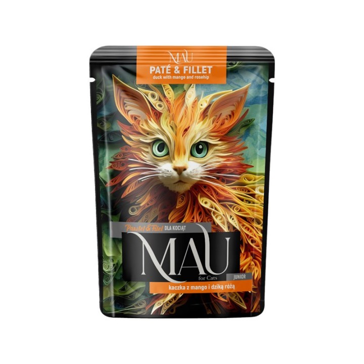 MAU Pate and Fillet Junior anatra con mango e rosa canina - cibo umido per gatti - 85g