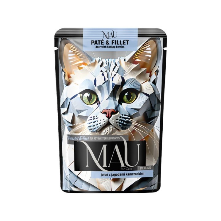 MAU Pate and Fillet Sterilised cervo con bacche di haskap - cibo umido per gatti - 85g