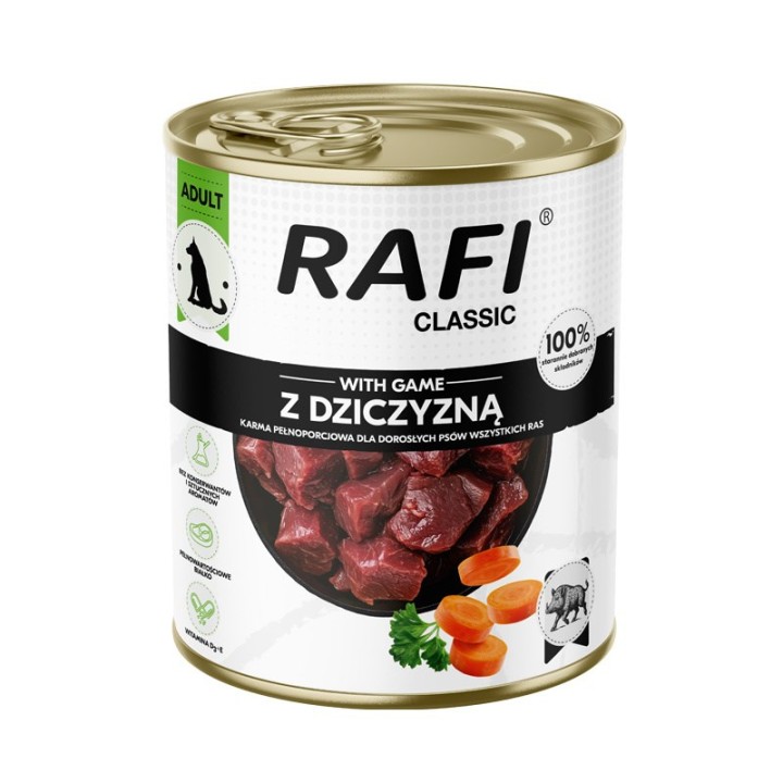 RAFI Classic con selvaggina - cibo umido per cani - 800g