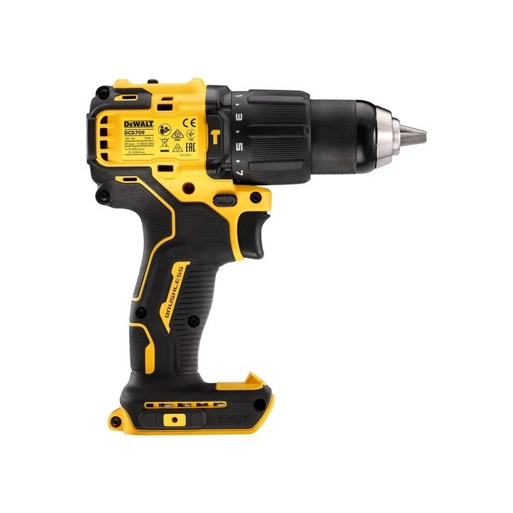 DeWALT DCD709N-XJ Trapano 1650 RPM Keyless 1.2 kg Nero Giallo