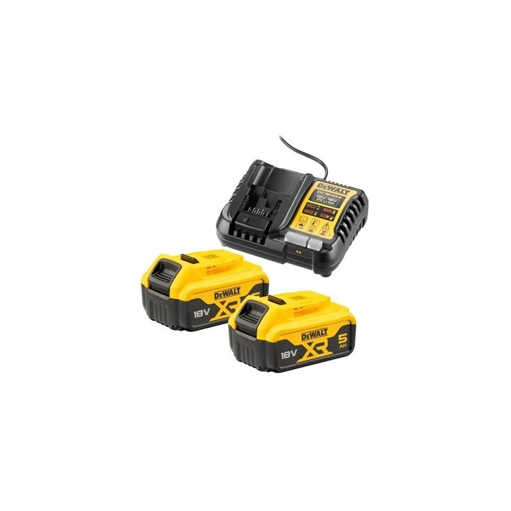 DeWalt DCB1104P2-QW Set caricabatterie DCB1104 + 2 batterie DCB184 18 V 5 Ah