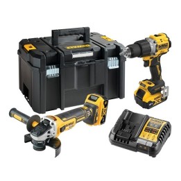 DeWalt DCK2026P2T-QW Combo set DCD805 + DCG405 18 V XR 2×5.0 Ah nero giallo