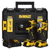 KIT COMBO UTENSILI PROFESSIONALI DEWALT DCK2062D2T (DCD709+DCF809) 18V 2X2.0AH