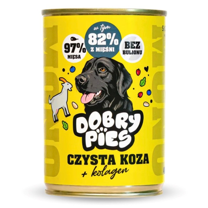 DOBRY PIES Mono Pure Capra + Collagene – cibo umido per cani – 400g