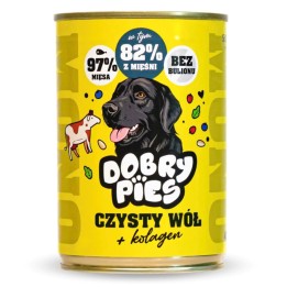 DOBRY PIES Mono Pure Bue + Collagene – cibo umido per cani – 400g