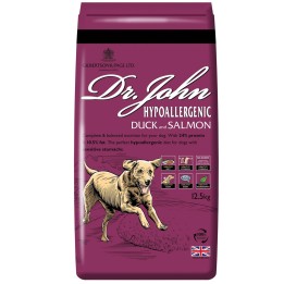 DR JOHN Hypoallergenic anatra con salmone - cibo secco per cani - 12 5kg