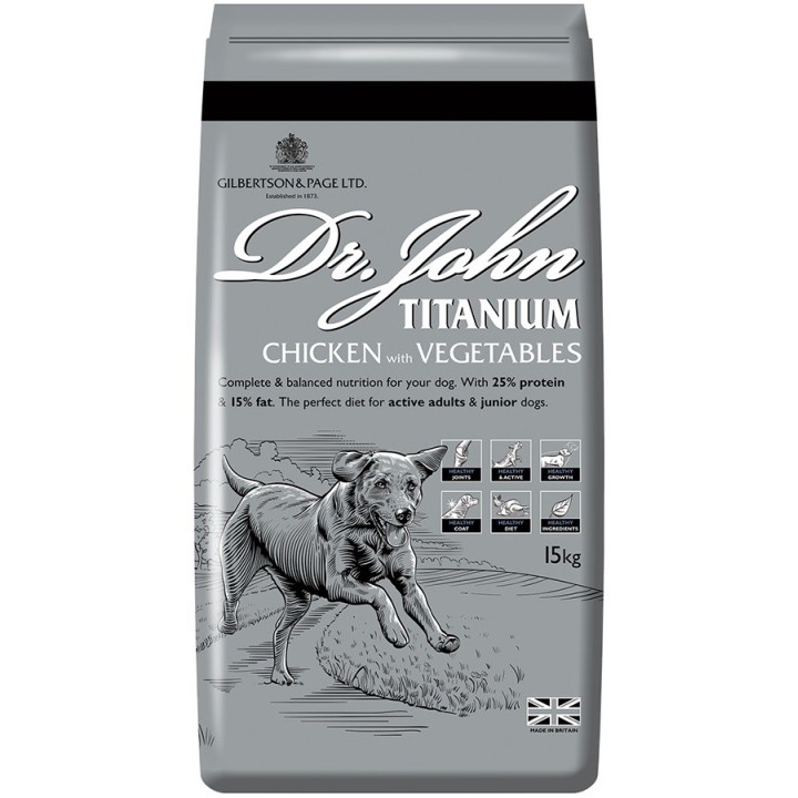 DR JOHN Titanium pollo - cibo secco per cani - 15kg