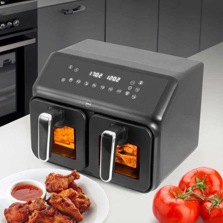 Friggitrice senza grassi doppia 2200 W capacità 8 l LED display