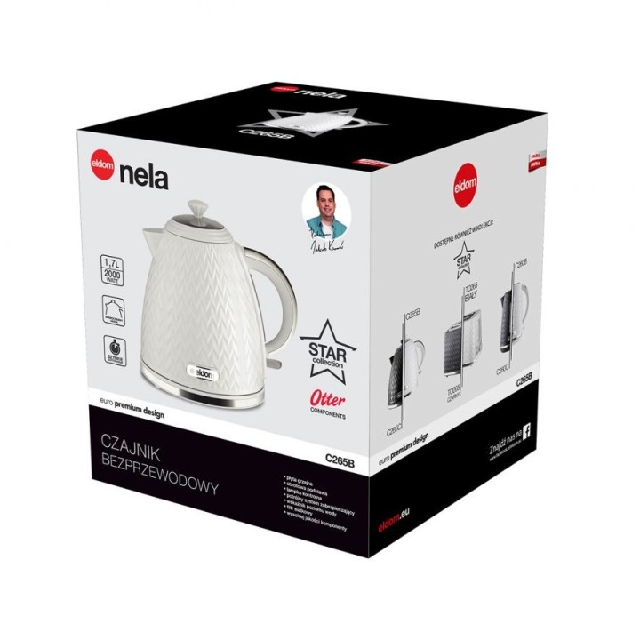 ELDOM C265B NELA Bollitore elettrico 1.7 L 2000 W bianco