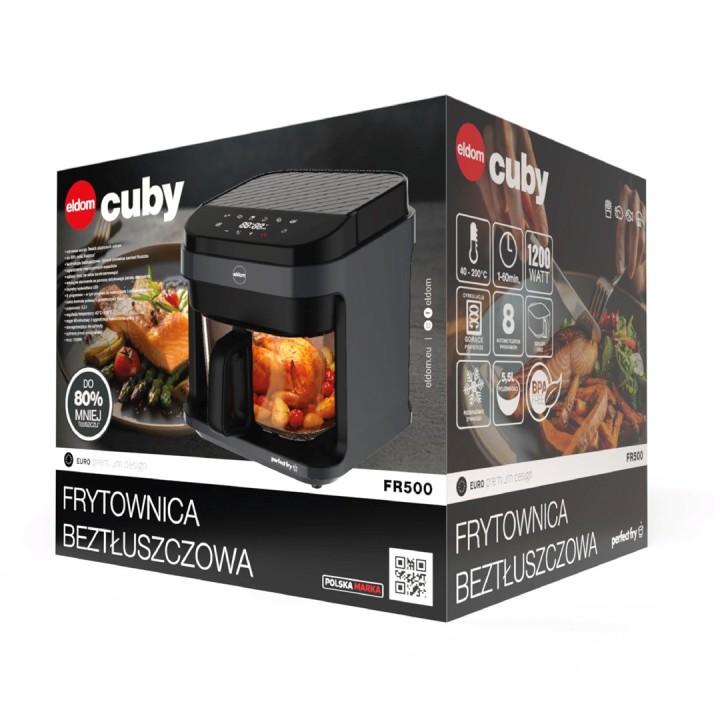 ELDOM FR500 FRIGGITRICE AD ARIA CONTENITORE VETRO 5.5 L