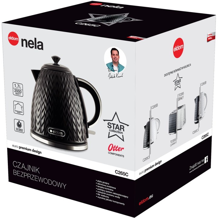 ELDOM NELA Bollitore capacità 1.7 l potenza 2000 W nero