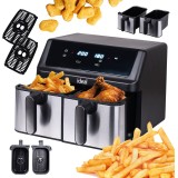 IDEAL Friggitrice ad aria calda doppia orizzontale 9L 8 funzioni - inclusa essiccazione cibi