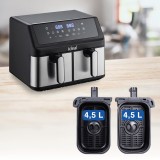 IDEAL Friggitrice ad aria calda doppia orizzontale 9L 8 funzioni - inclusa essiccazione cibi