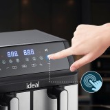 IDEAL Friggitrice ad aria calda doppia orizzontale 9L 8 funzioni - inclusa essiccazione cibi
