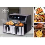 IDEAL Friggitrice ad aria calda doppia orizzontale 9L 8 funzioni - inclusa essiccazione cibi