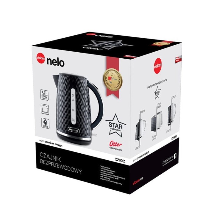 NELO Bollitore capacità 1.7 l potenza 2000 W nero