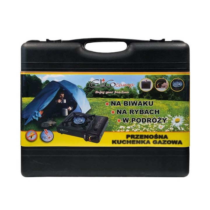 ELICO BDZ-155B Fornello da campeggio a gas portatile per cartucce 2.2 kW con accensione piezo.