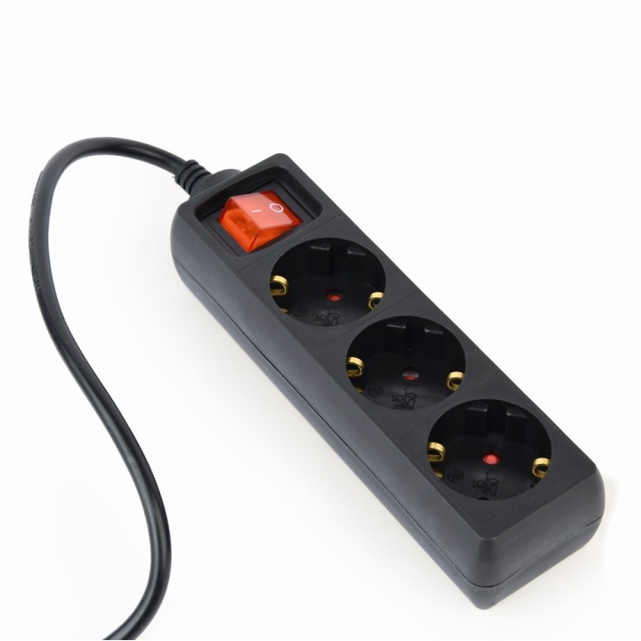 Gembird EG-PSU3-01 prolunga 0.6 m 3 AC presa/e interno nero