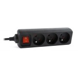 Gembird EG-PSU3F-01 Protezione da sovratensioni nero 3 AC prese 230 V 0.6 m