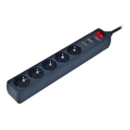 Gembird SPG5-C-10 Protezione da sovratensione nero 5 AC presa(e) 250 V 3 m