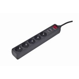 Gembird SPG5-C-10 Protezione da sovratensione nero 5 AC presa(e) 250 V 3 m