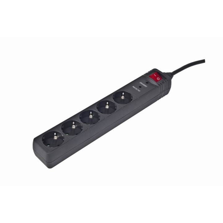 Gembird SPG5-C-10 Protezione da sovratensione nero 5 AC presa(e) 250 V 3 m