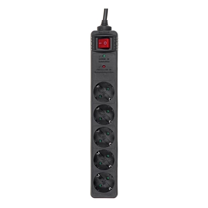 Gembird SPG5-C-10 Protezione da sovratensione nero 5 AC presa(e) 250 V 3 m