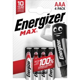 ENERGIZER BATTERIE ALCALINE MAX AAA LR03 4 PEZZI CONFEZIONE ECO