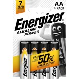 ENERGIZER BATTERIA ALCALINA POWER AA LR6 BLISTER 4 PEZZI