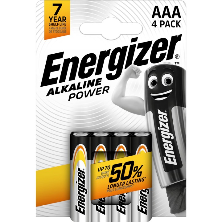 ENERGIZER BATTERIA ALCALINA POWER AAA LR03 4 PEZZI