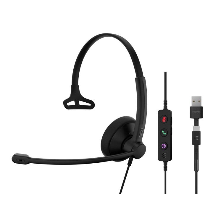 EPOS 1001419 cuffia con filo archetto ufficio/call center USB Type-C / USB Type-A nero