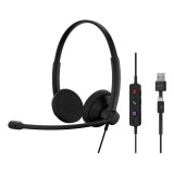 EPOS 1001421 cuffie / cuffia con filo archetto ufficio / call centre USB Type-C / USB Type-A nero