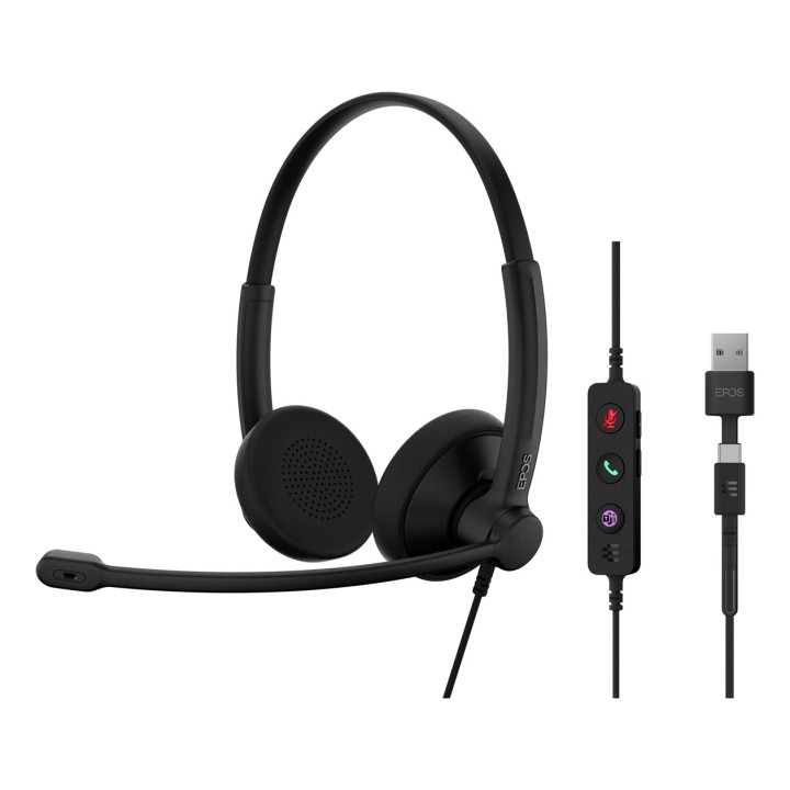 EPOS 1001421 cuffie / cuffia con filo archetto ufficio / call centre USB Type-C / USB Type-A nero