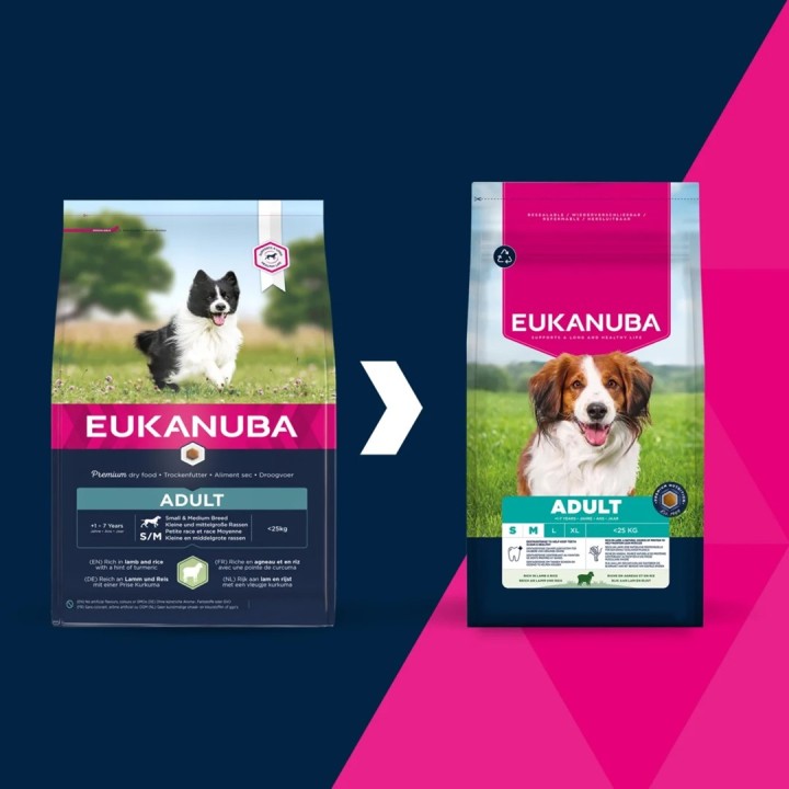 EUKANUBA Adult Small/Medium Rich in agnello & riso - cibo secco per cani - 12kg