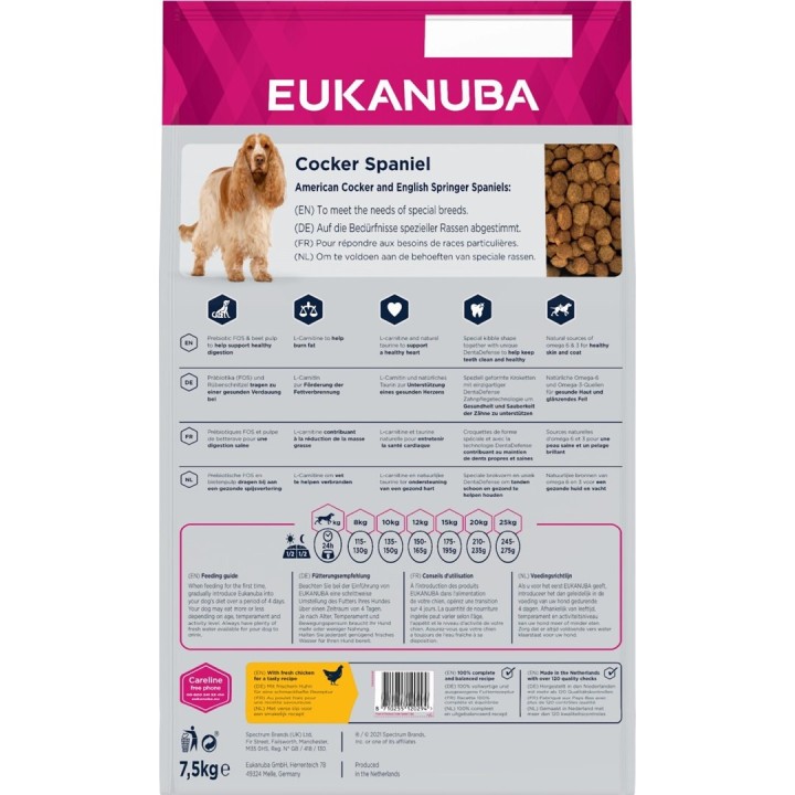 EUKANUBA Breed Specific Cocker Spaniel Adult - cibo secco per cani - 7 5kg