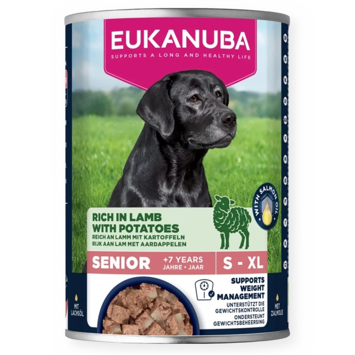 EUKANUBA Life Care Senior Ricco di agnello con patate - cibo umido per cani - 400g
