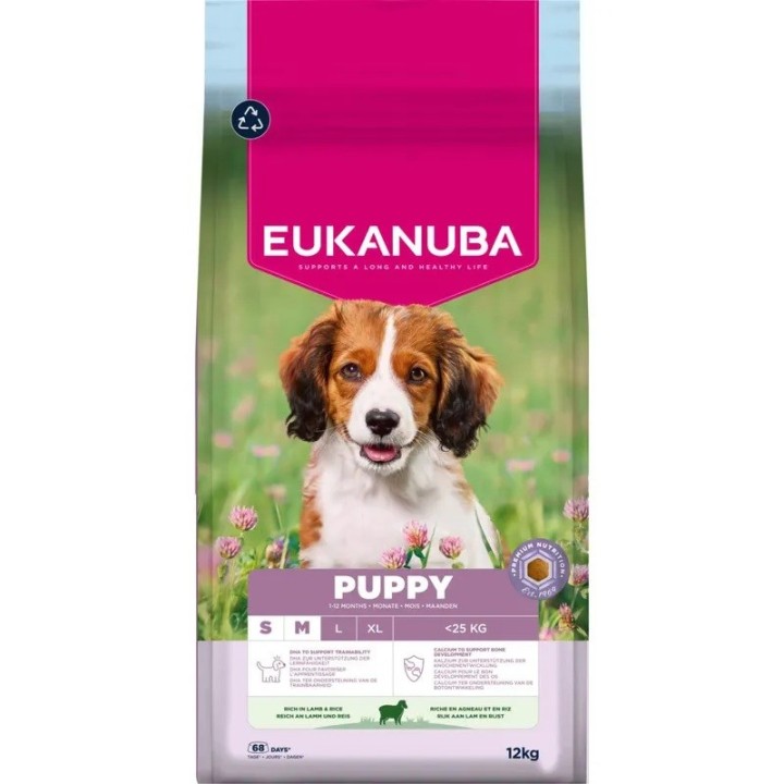 EUKANUBA Premium Nutrition Puppy Small & Medium Breed Agnello e riso - cibo secco per cani - 12kg