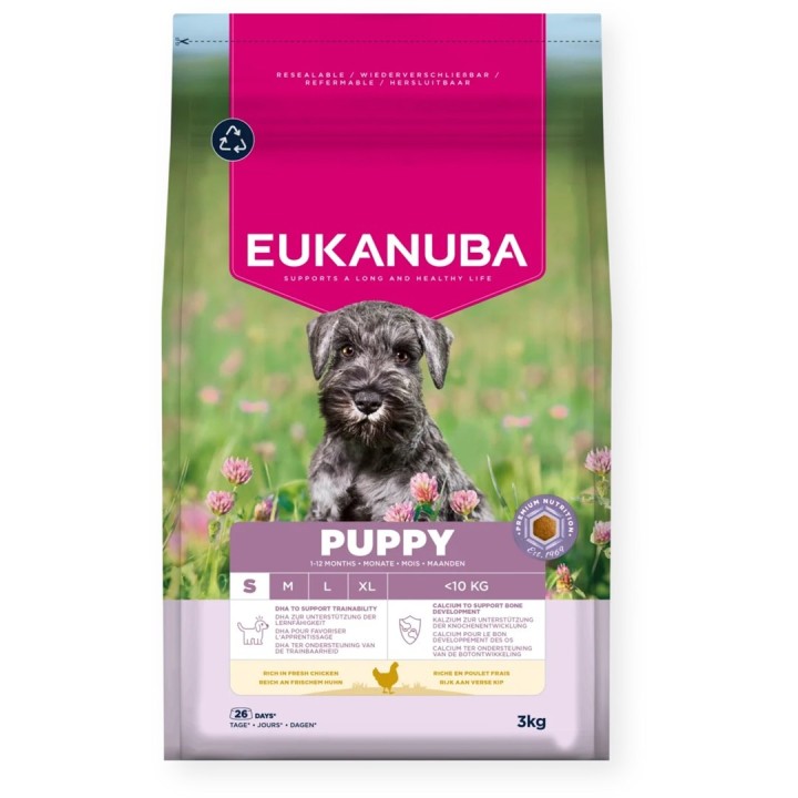 EUKANUBA Puppy Small Rich in pollo - cibo secco per cani - 3kg