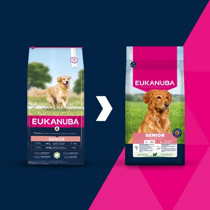 EUKANUBA Senior L XL Ricco di agnello e riso - cibo secco per cani - 12kg
